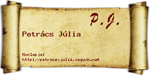 Petrács Júlia névjegykártya